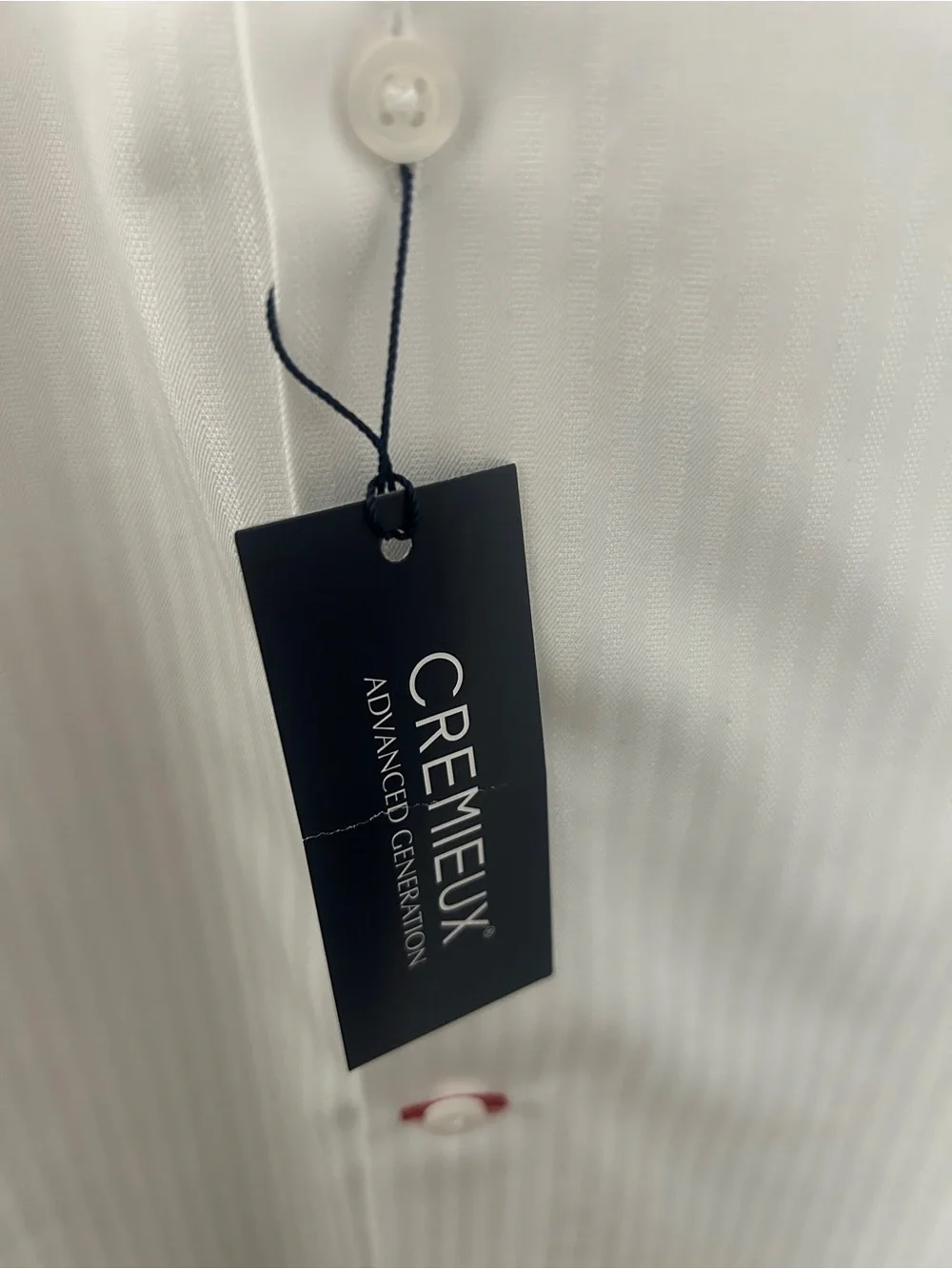 Daniel Cremieux Men’s White Long Sleeve Button Up Shirt Subtle Stripes Sz 17/35